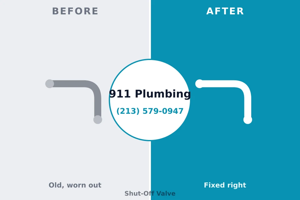 Before and after: plumbing repair Fort Polk North, LA